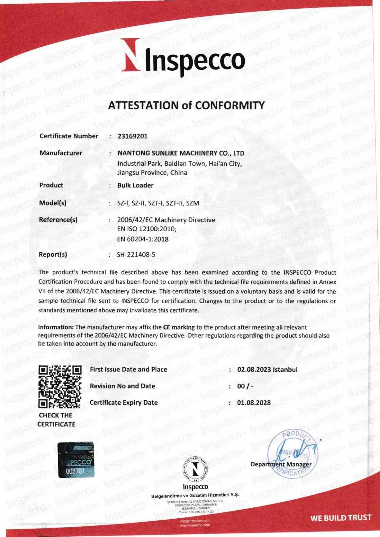 SUNLIKE certificate 10