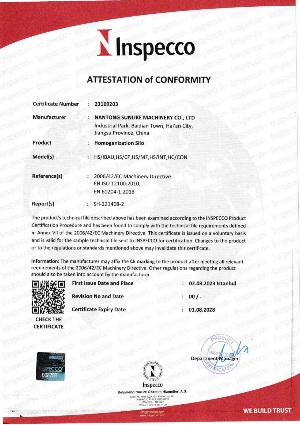 SUNLIKE certificate 9